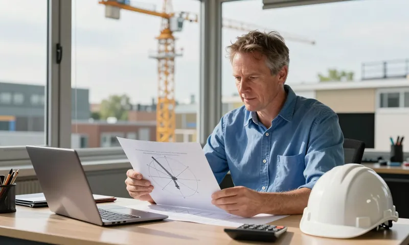 An appointed person planning a crane lift at a desk in a site office